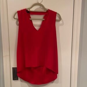 BCBG Red Sleeveless V-Neck Blouse - XXS
